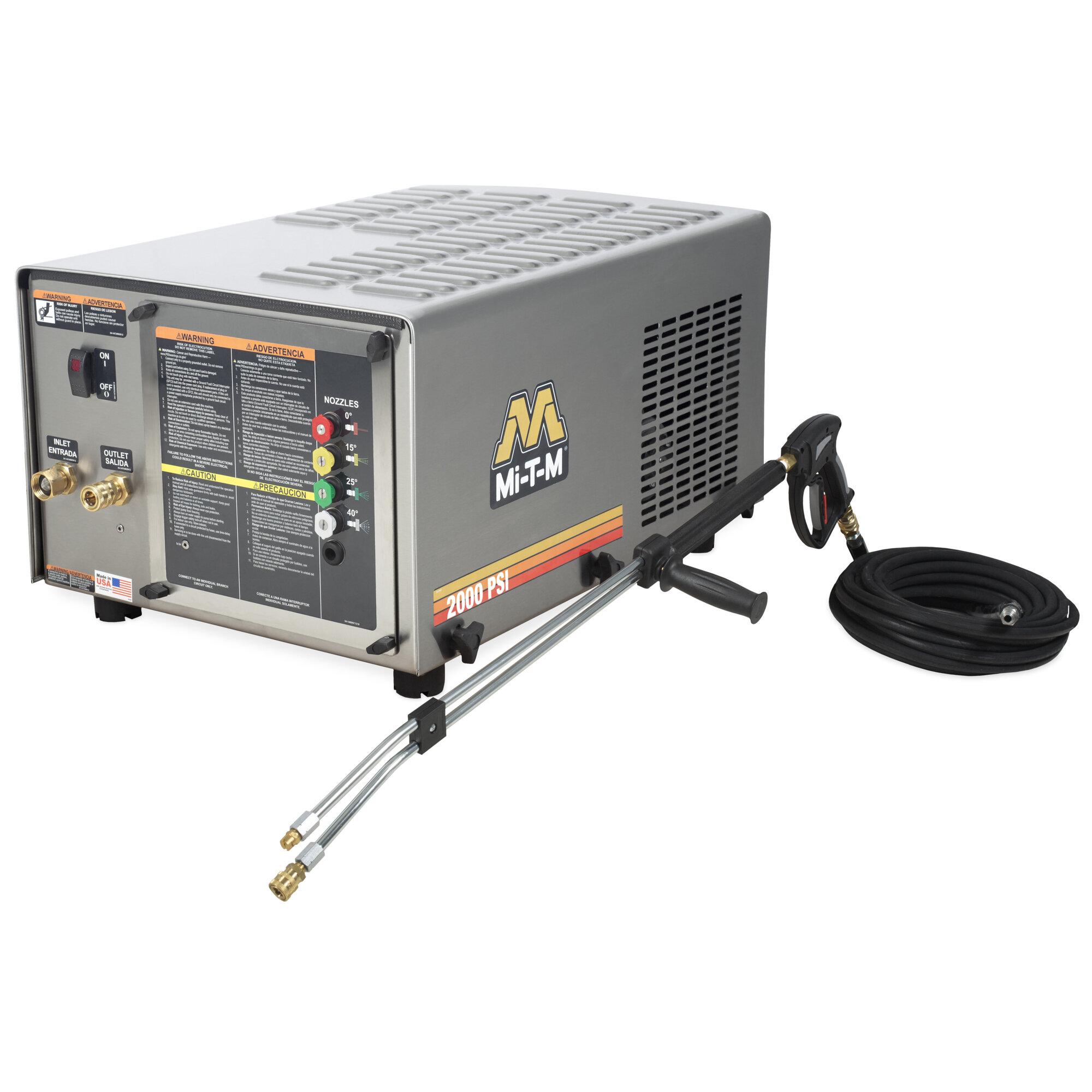 Mi-T-M CW Premium Series Electric Belt Drive Cold Water Pressure Washer — 2,000 PSI, 3.9 GPM, Industrial Wall Mount, Model# CW-2004-SME3